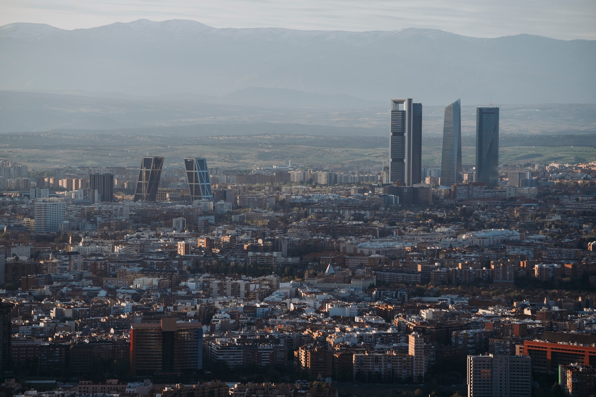 Cityscape skyline view of Madrid