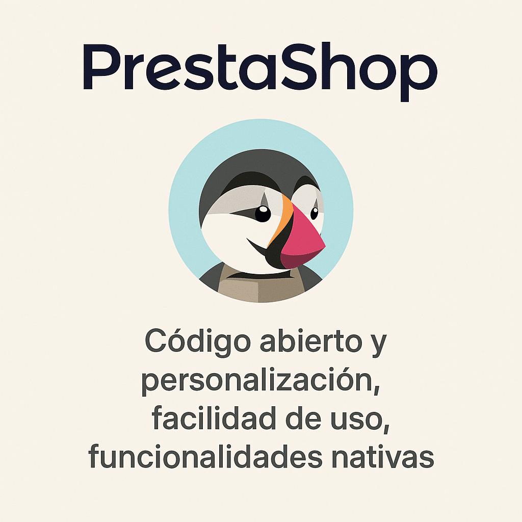 Panel de administración de Prestashop con gestión de productos